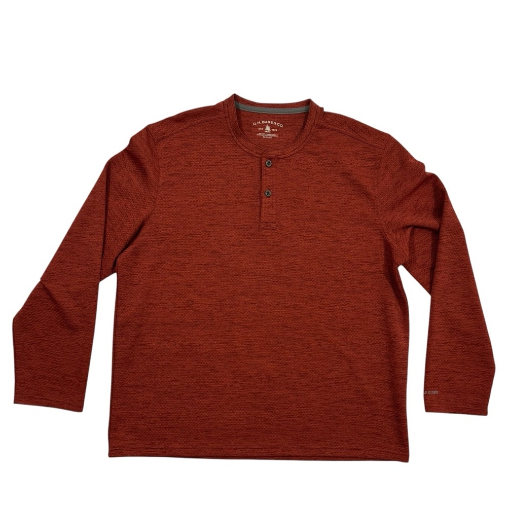 G.H. BASS & CO. Coral Henley Long Sleeve Shirt – Like New XL